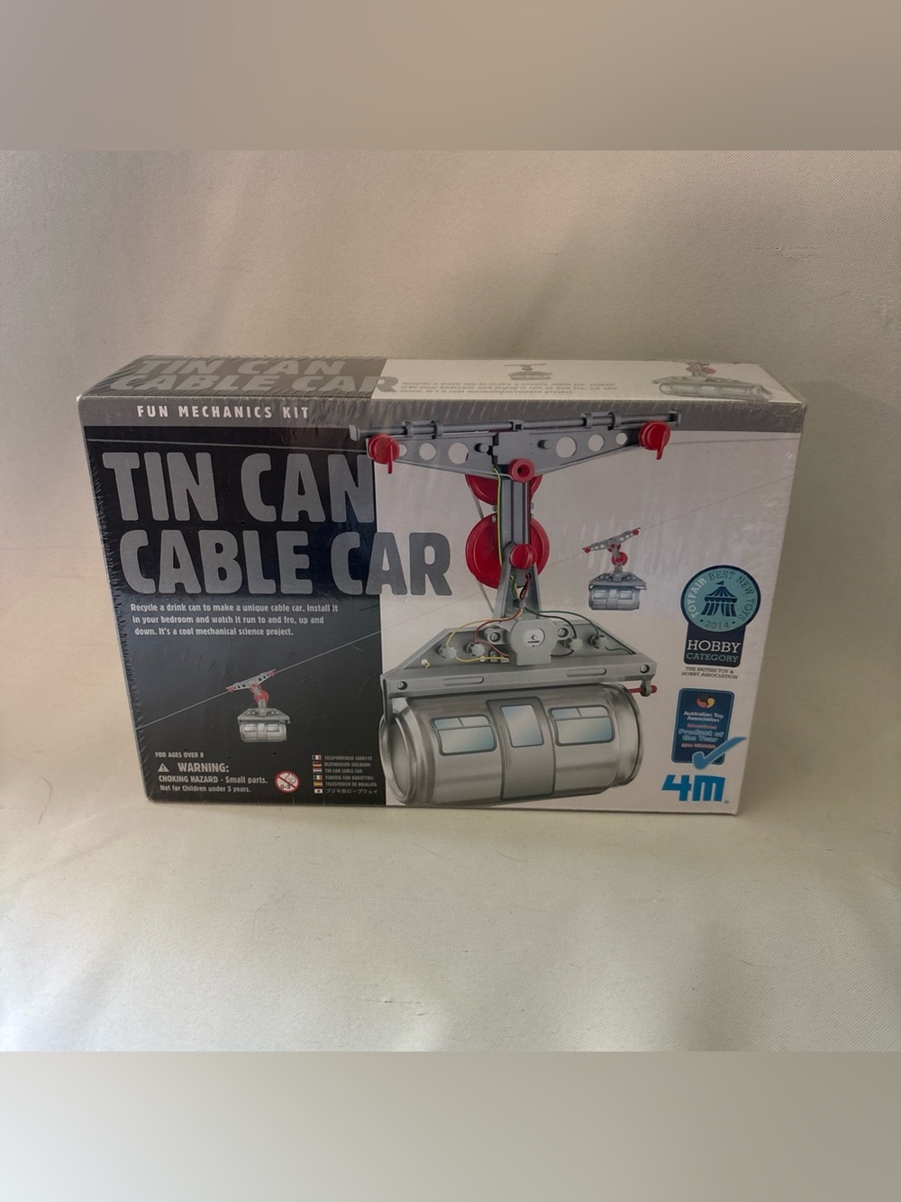 Tin Can Cable Car Building Kit - Silver & Red